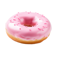 uma solteiro Rosa rosquinha isolado em transparente fundo png