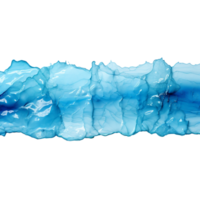 A strip of torn watercolor, blue paper isolated on transparent background png