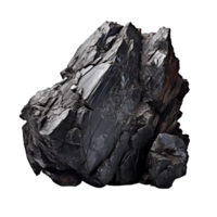 uma sólido peça do carvão isolado em transparente fundo png