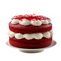 A red velvet cake isolated on transparent background png