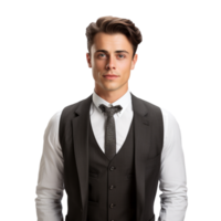 a vintage young businessman isolated on transparent background png