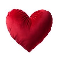 A red heart shaped pillow isolated on transparent background png