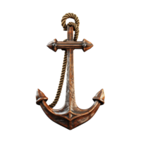 Anchor with rope isolated on transparent background png