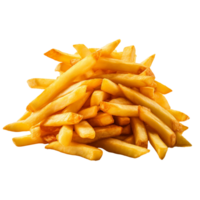 Angular view cheese French fries isolated on transparent background png
