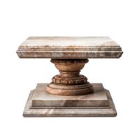 Antique marble pedestal isolated on transparent background png