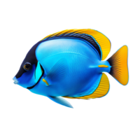 Aquarium blue tang fish isolated on transparent background png