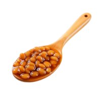 Baked beans in a spoon isolated on transparent background png