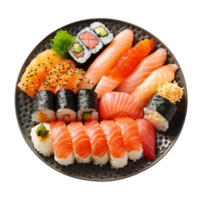 Assorted Sushi in Plate isolated on transparent background png