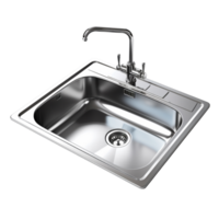 Beautiful Silver Kitchen Sink isolated on transparent background png