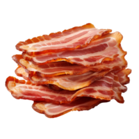 Bacon slices isolated on transparent background png