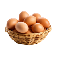 Basket with eggs isolated on transparent background png