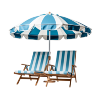 plage chaise et parapluie isolé sur transparent Contexte png