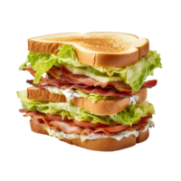 Bacon ham lettuce sandwiche isolated on transparent background png