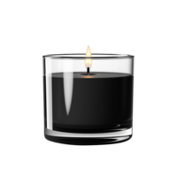 Black glass candle isolated on transparent background png