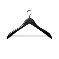 Black clothes hanger isolated on transparent background png