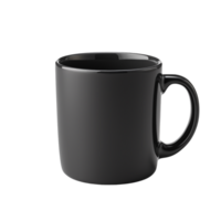 Black ceramic mug isolated on transparent background png