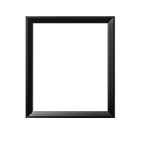 black modern metal picture frame isolated on transparent background png
