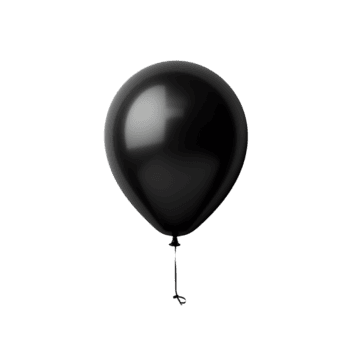 black balloon isolated on transparent background png