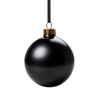 Black christmas ball isolated on transparent background png