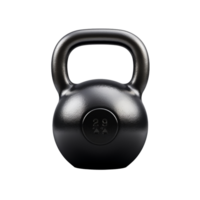 Black kettlebell isolated on transparent background png