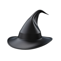 Black Halloween witch hat isolated on transparent background png