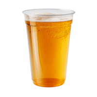 Beer in a plastic cup isolated on transparent background png