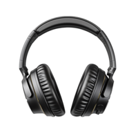 Black headphone isolated on transparent background png