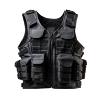 black bulletproof vest isolated on transparent background png