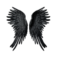 Black angel wings isolated on transparent background png