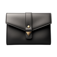 black leather purse isolated on transparent background png