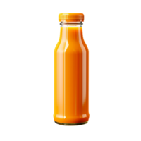 Vide bouteille avec carotte jus isolé sur transparent Contexte png