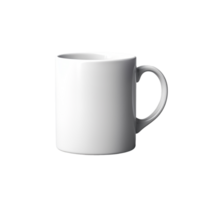 blank white mug mockup isolated on transparent background png