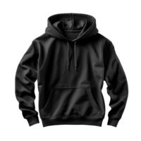 black hoodie mockup isolated on transparent background png