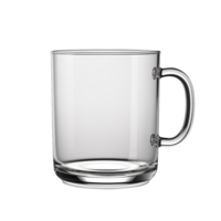 Blank empty glass mug isolated on transparent background png