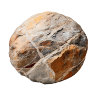 Big round boulderor stone isolated on transparent background png