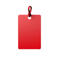 Blank red price tag isolated on transparent background png
