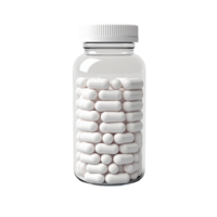 Vide pilules Plastique bouteille isolé sur transparent Contexte png