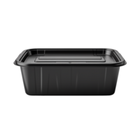 Black Plastic food container isolated on transparent background png