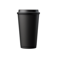 Black paper coffee cup isolated on transparent background png