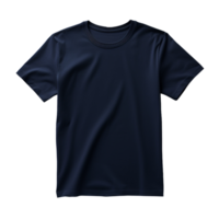 blank navy blue t shirt mockup isolated on transparent background png