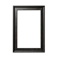 Black wood frame isolated on transparent background png