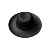 black straw hat isolated on transparent background png