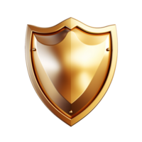 Blank Golden shield isolated on transparent background png