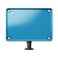 Blank blue square road sign isolated on transparent background png