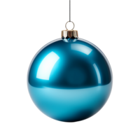 blue christmas ball hanging isolated on transparent background png