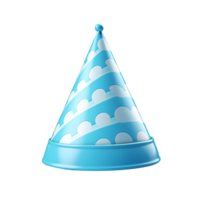 azul cumpleaños fiesta sombrero aislado en transparente antecedentes png