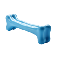 Blue rubber dog bone isolated on transparent background png