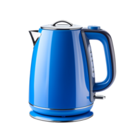 blue electric kettle isolated on transparent background png