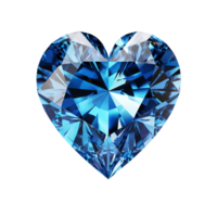 blue heart shape diamond isolated on transparent background png