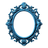 Blue oval frame isolated on transparent background png